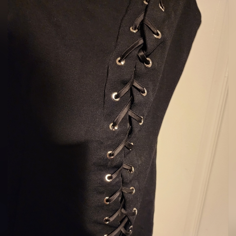 Bebe Black Bodycon Mini Dress Size M - Picture 3 of 6